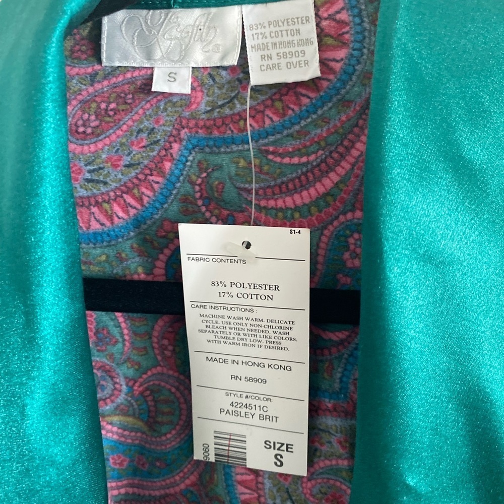 BNWT Beautiful Robe Men Women Multicolor Maxi Length Shimmery Fabric Sz S - Picture 7 of 7